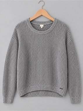 Garage Chunky Knit Crewneck Sweater - Gray